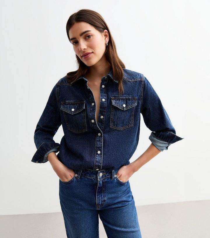 Blue Denim Western Shirt | New Look | New Look (UK)