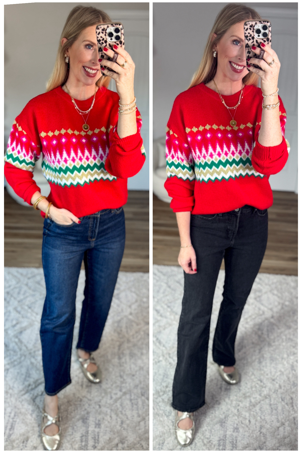 2 ways to style this fair isle sweater from Walmart! 

#LTKootd #LTKFindsUnder50 #LTKHoliday