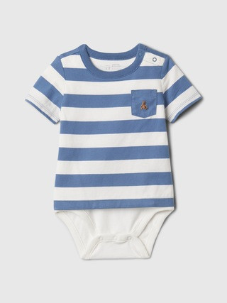 Baby Organic Cotton Stripe Pocket Bodysuit | Gap (US)