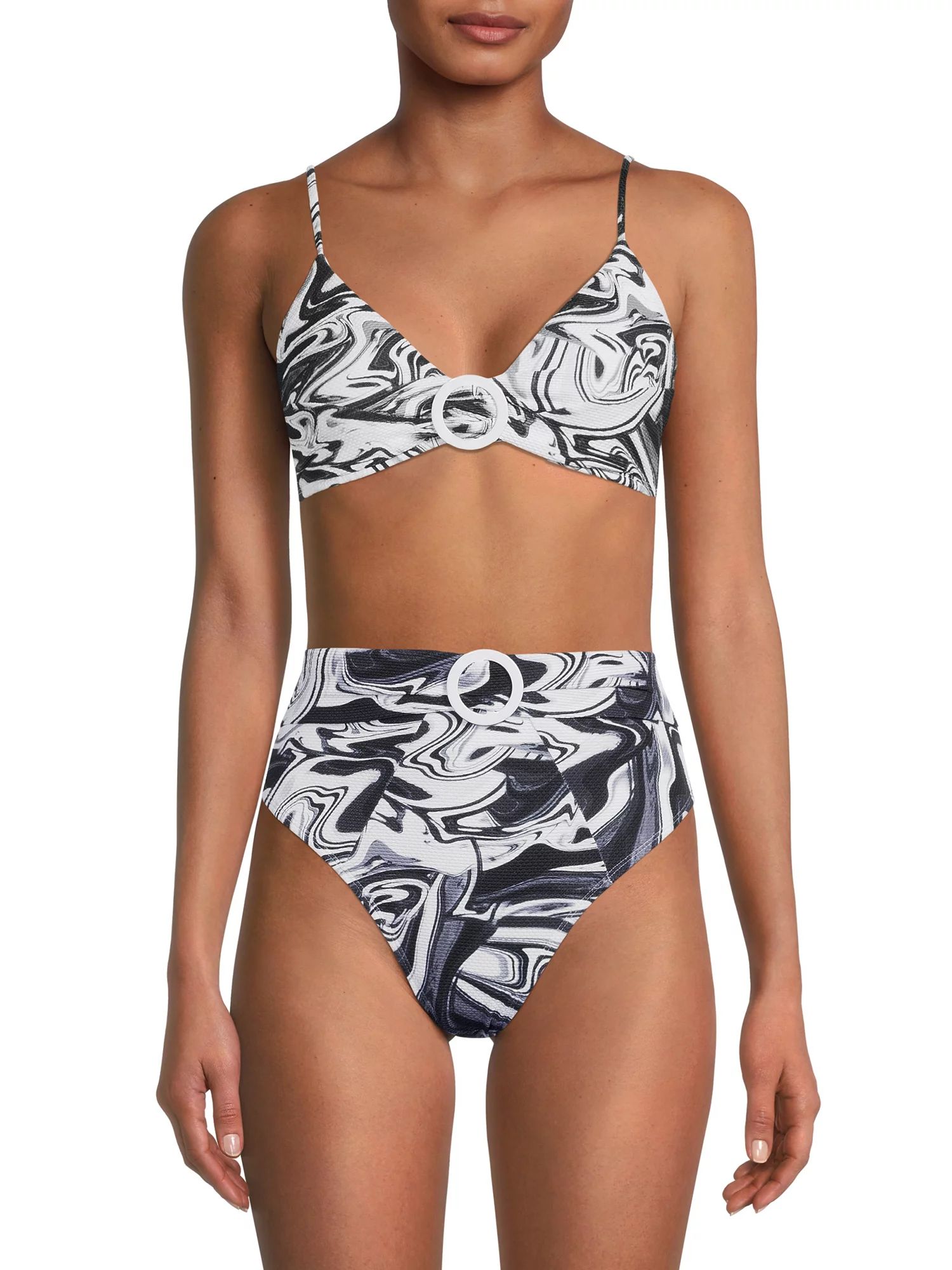 No Boundaries Junior's Printed Pique Bikini Top | Walmart (US)