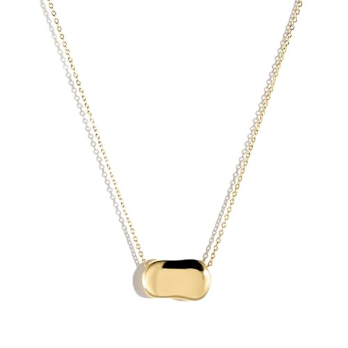 Electric Picks Dakota Necklace for Women, 14k Gold Plated Organic Charm Pendant Necklace, 18" Adjustable Layering Chain, Minimalist Everyday Jewelry Gift | Amazon (US)
