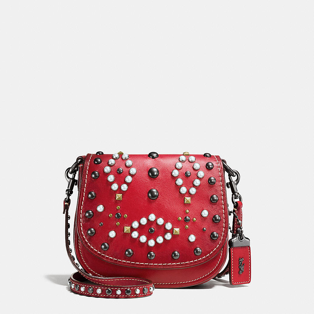 Western Rivets Saddle Bag 17 in Glovetanned Leather | Coach (US)