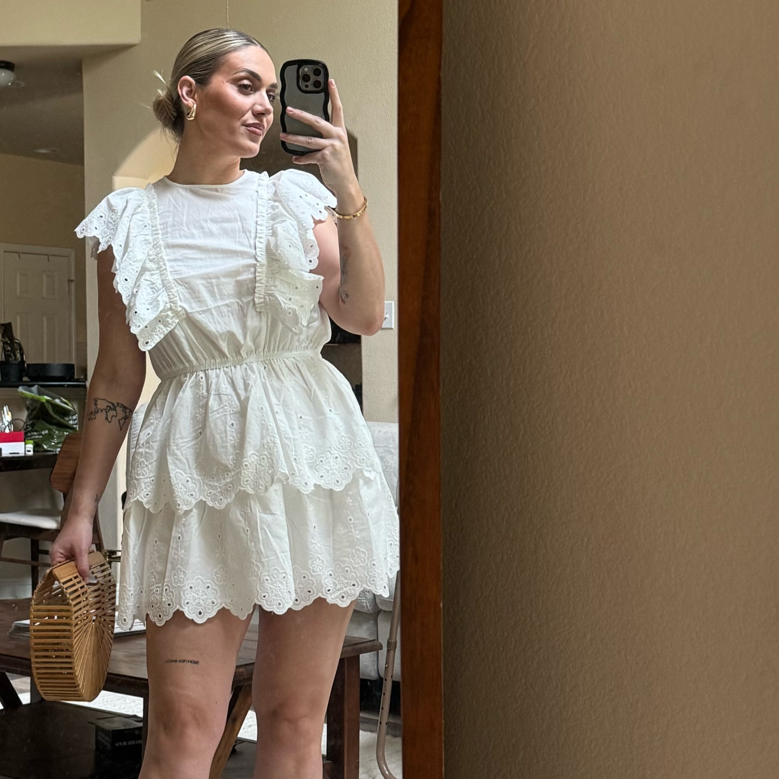 Short, sleeveless, white summer dress with thin elasticated waist. 

#LTKtravel #LTKsummer #LTKuk