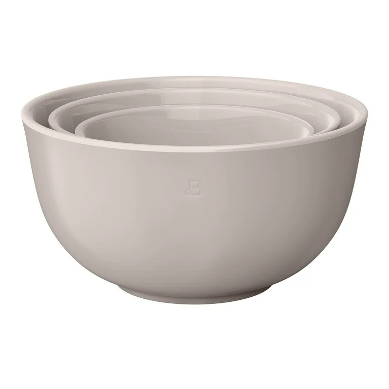 Beautiful 3-Piece Stoneware Nesting Mixing Bowl Set, Porcini Taupe by Drew Barrymore | Walmart (US)