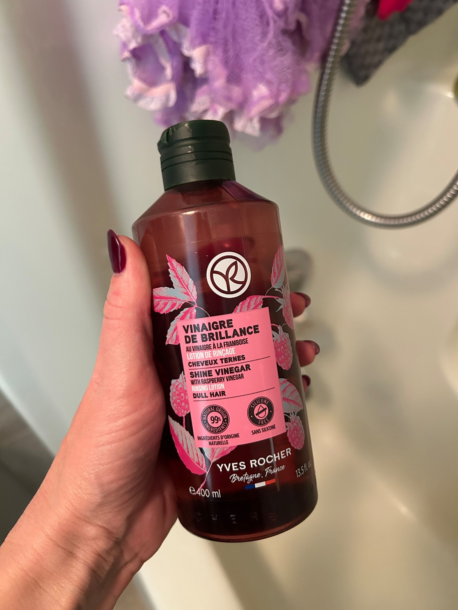 My ride or die secret to shiny hair! Looove this hair vinegar! It smells so good, just like raspberries and it makes your hair so shiny! I tried the small bottle first to see if I liked it and then I restocked on the big size! It’s that good and it’s on sale! 🙌🏼 

Yves Rocher hair vinegar, hair prices, shiny hair, hair serum hair care 

#LTKBeauty #LTKSaleAlert #LTKselfcare