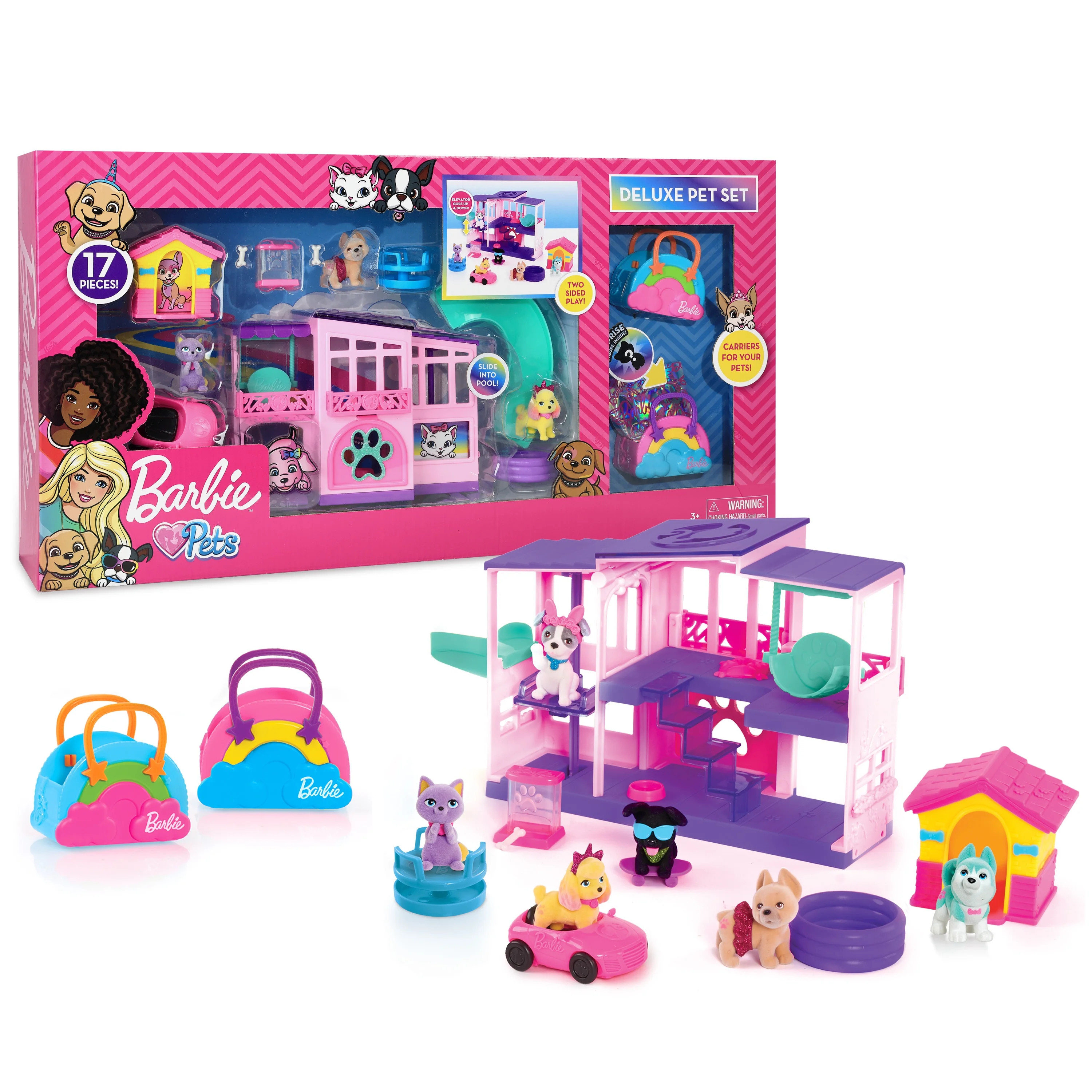 Just Play Barbie Deluxe Pet Dreamhouse 15-Piece Playset, Preschool Ages 3 up | Walmart (US)