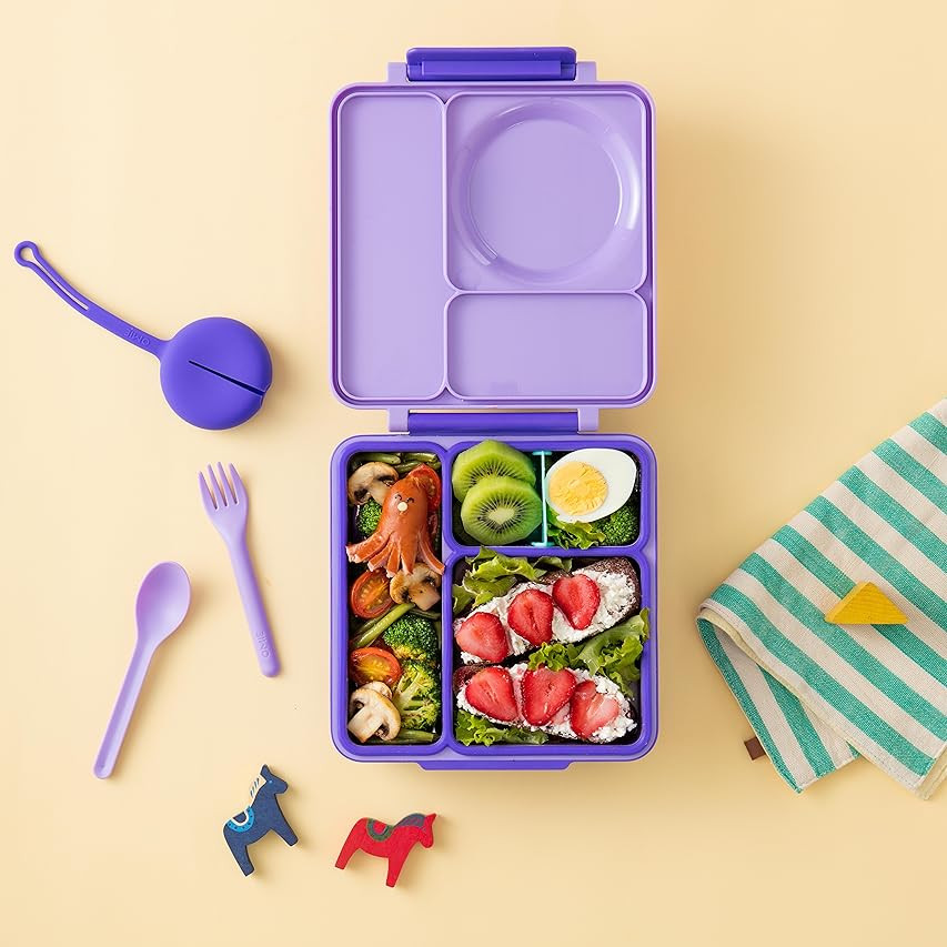 Omie OmieBox Insulated Bento Lunch Box with Leak Proof Thermos Food Jar-3 Compartments, Two Temperat | Amazon (US)