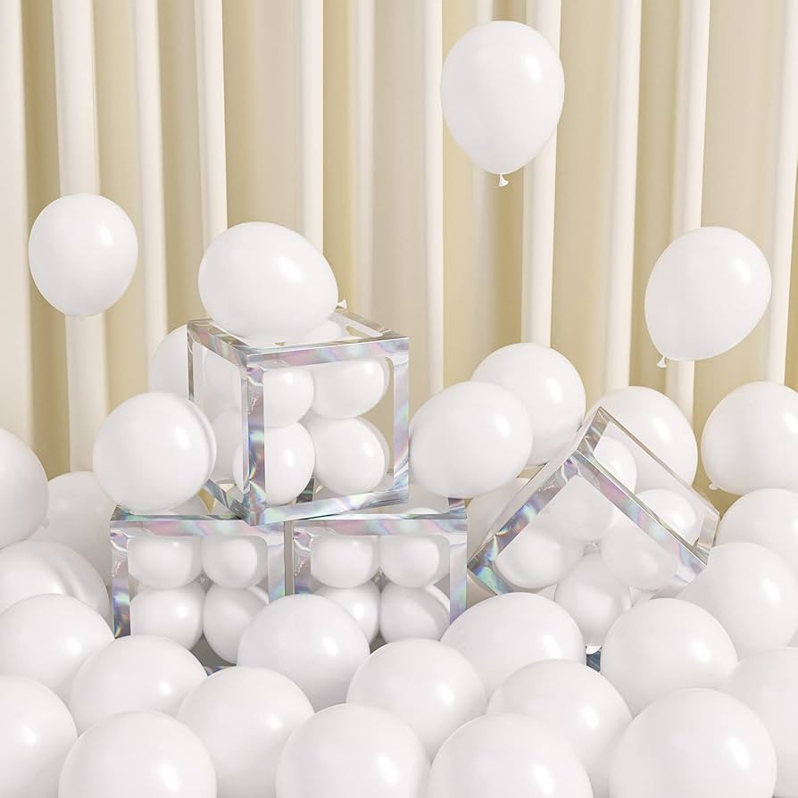 FOTIOMRG 120pcs 5 inch White Balloons, Small White Latex Party Balloons Helium Quality for Birthd... | Amazon (US)