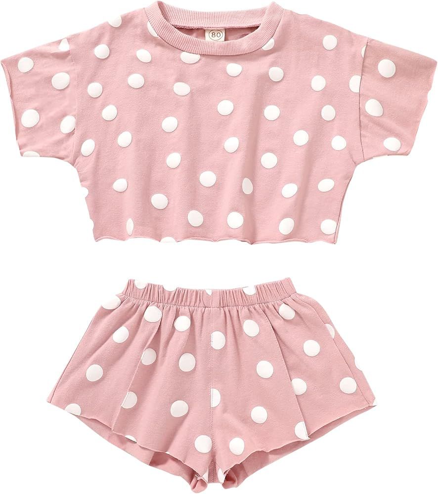 Kids Toddler Baby Girls Shorts Outfits Set Leopard Print Ruffle Dress T-Shirt Tops+Short Pants 2... | Amazon (US)