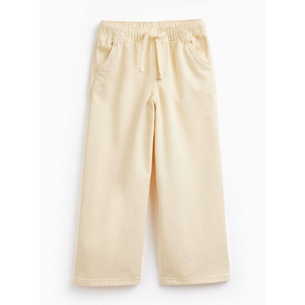 Cream Wide Leg Pull On Jeans 10 years | Tu Clothing