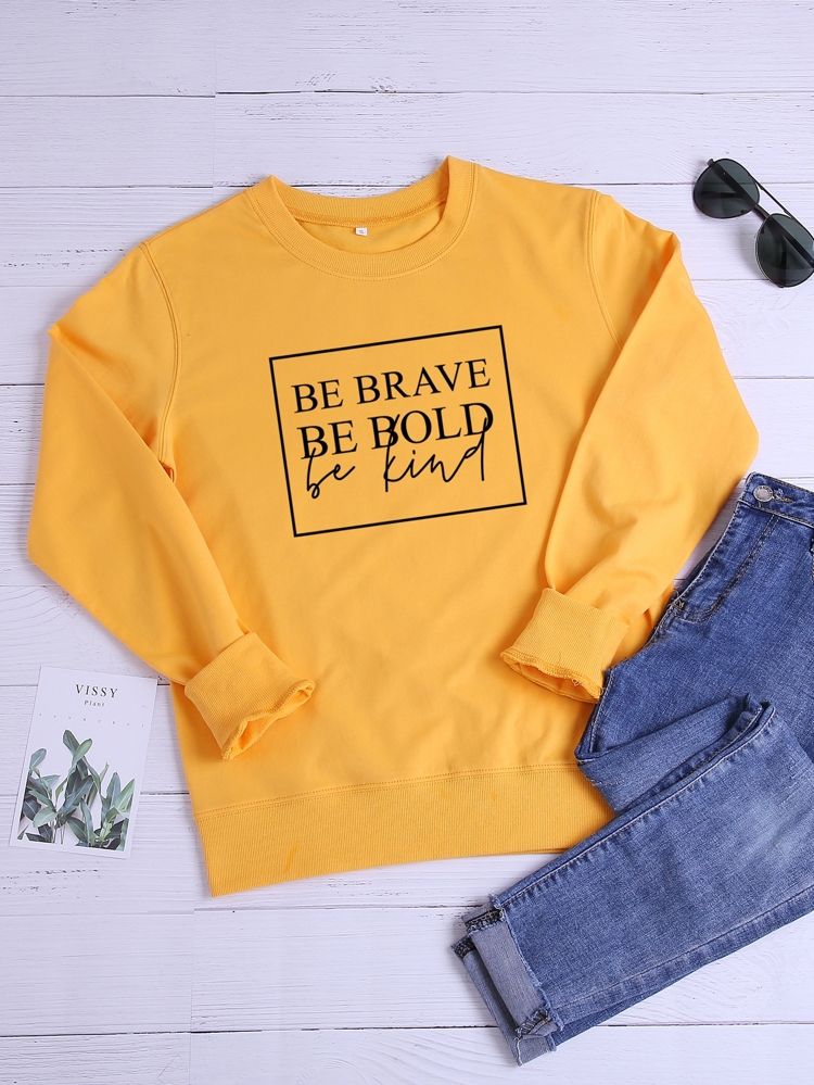 Letter Graphic Crew Neck Sweatshirt | SHEIN