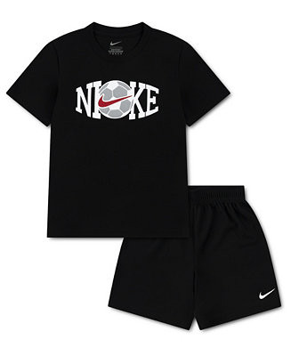 NikeBoys' 4-7 Soccer Short-Sleeve T-Shirt and Shorts, 2-Piece Set | Macy's