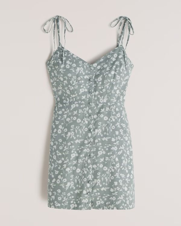 Tie-Strap Mini Dress | Abercrombie & Fitch (US)