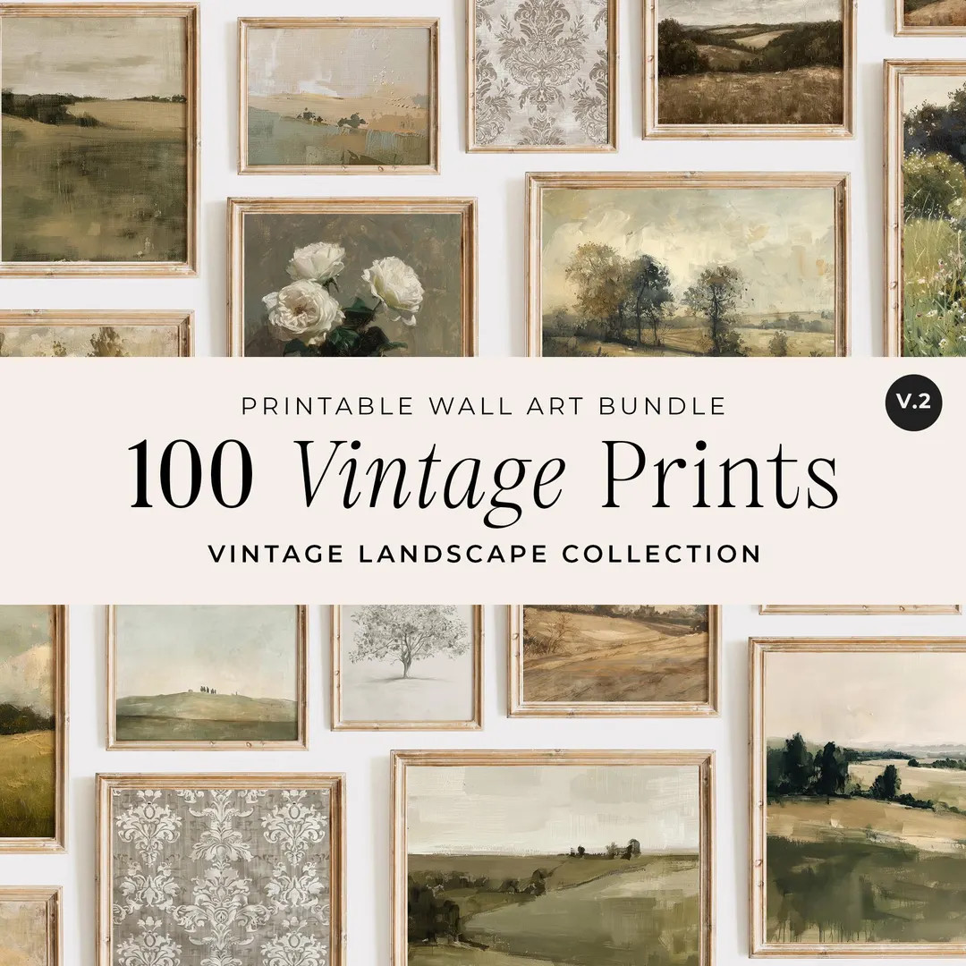 100 Vintage Art Prints, Vintage Wall Art, Wall Art, Gallery Wall Set, Printable Art Trendy Prints... | Etsy (US)