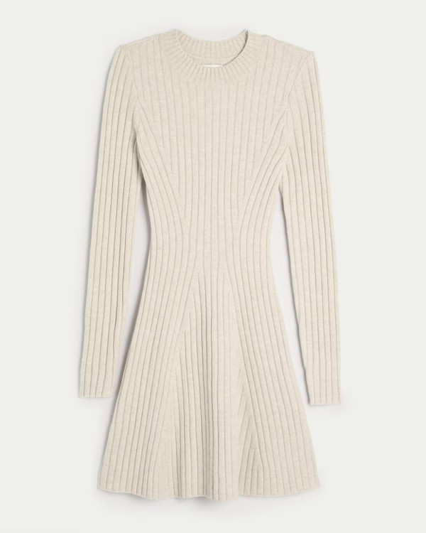 Women's Ribbed Skater Mini Sweater Dress | Women's Dresses & Rompers | HollisterCo.com | Hollister (UK)