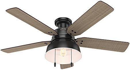 Hunter Fan Company 59310 52" Mill Valley Ceiling Fan with Light, Large, Matte Black Finish | Amazon (US)
