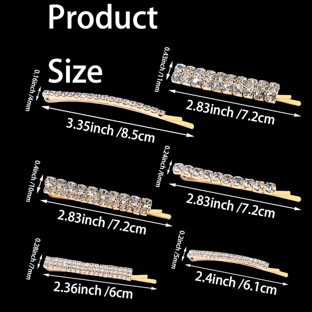 12 Pieces Rhinestone Bridal Hair Clip, Alloy Rhinestone Wedding Hair Pins Crystal Hair Clips, Jew... | Amazon (US)