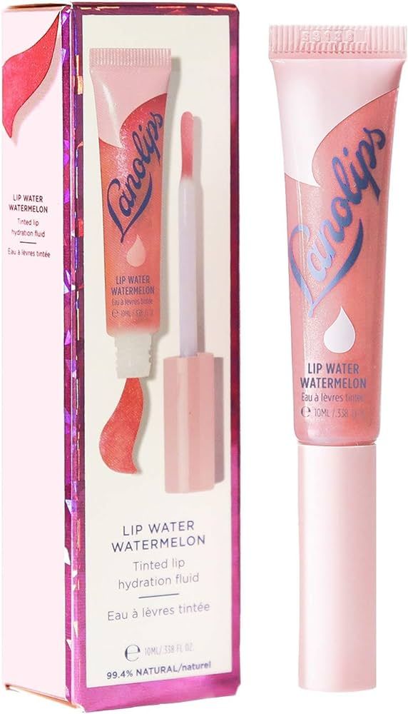 Lanolips Lanolin Lip Water, Watermelon - Hydrating Lip Tint Serum with Hyaluronic Acid and Shimme... | Amazon (US)