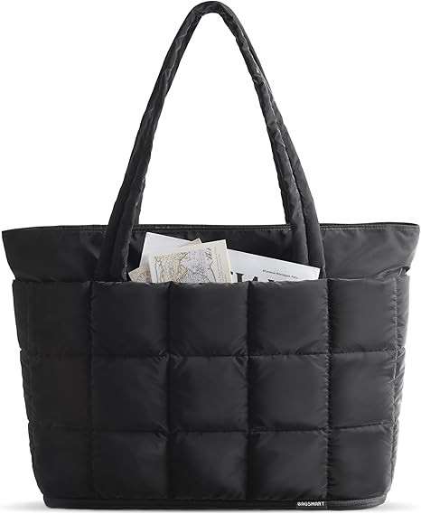 BAGSMART Expandable Tote Bag for Women, Puffer Work Tote Handbag, Quilted Carry On Bag for Travel... | Amazon (US)