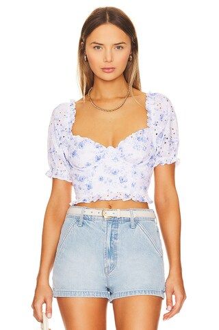 ASTR the Label Feronia Top in Blue Floral from Revolve.com | Revolve Clothing (Global)