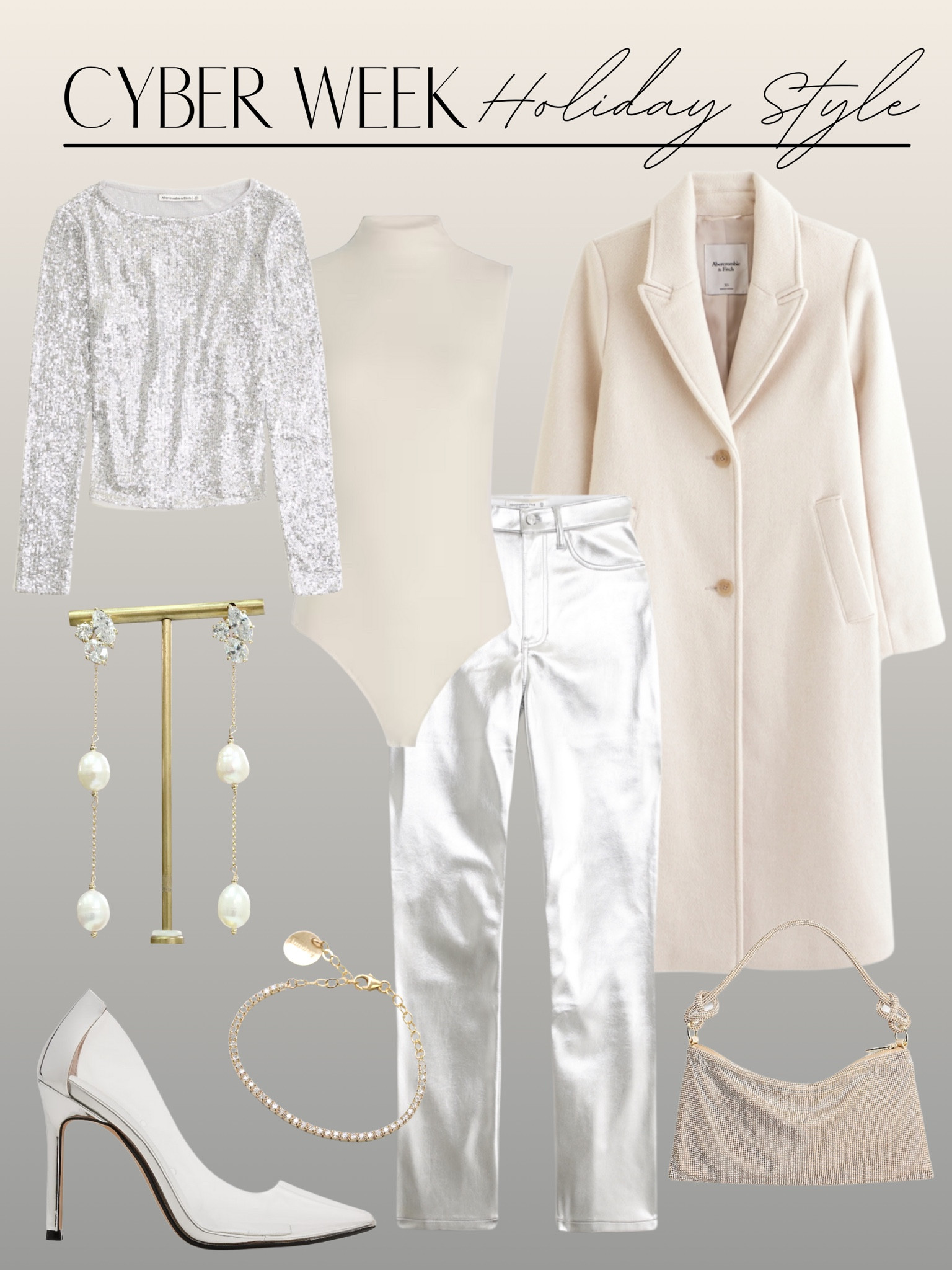 Sequin top, holiday style, holiday outfit, festive outfit, metallic pants, metallic trends, neutral outfit, winter white, silver pants, pearl earrings, holiday party

#LTKparties #LTKHoliday #LTKCyberWeek