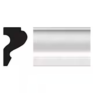 11/16 in. x 1-1/8 in. x 96 in. Polystyrene White Cap Molding | The Home Depot
