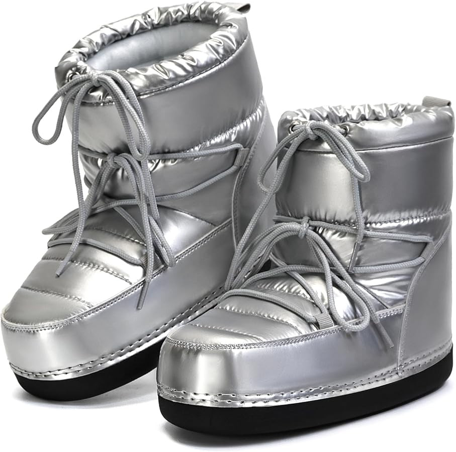 Womens Winter Snow Boots Anti-Slip Ankle Booties with Warm Lining Lace-up Outdoor Shoes | Amazon (US)