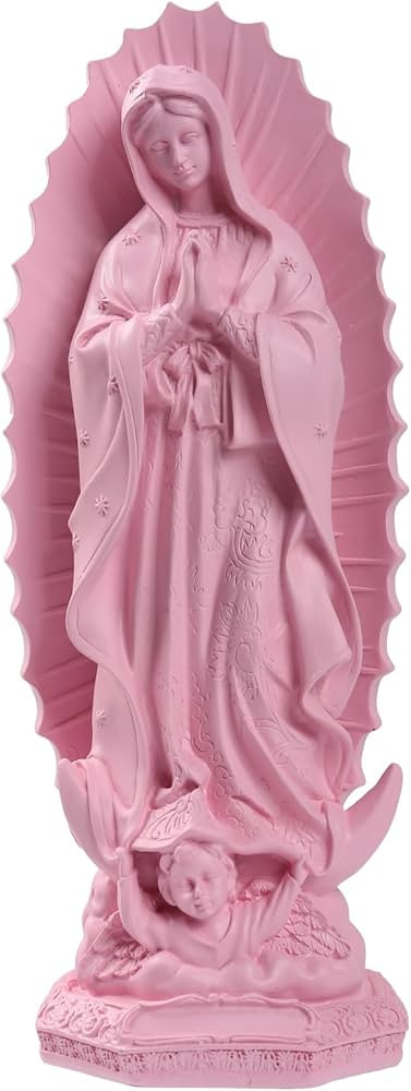12 Inch Virgen de Guadalupe Statues Pink - Pink Virgin Mary Statue, Our Lady of Guadalupe Mother ... | Amazon (US)
