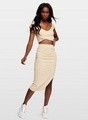 Beige Ribbed Two Piece Co-Ord | Miss Selfridge UK