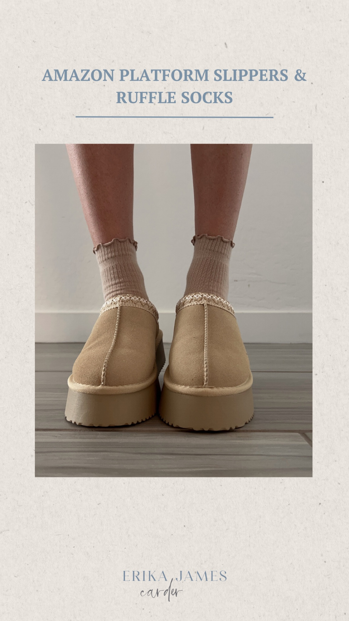 Cozy vibes on repeat with these Amazon platform slippers paired with adorable ruffle socks! 🌟 The perfect combo for lounging at home or running quick errands. The slippers offer great support while keeping my feet warm, and the ruffle socks add a cute touch to any outfit. Comfort and style all in one!

I’m wearing my true size 8 in the slippers!

platform slippers, ruffle socks, cozy loungewear, Amazon finds, home essentials, warm feet, stylish comfort, everyday style.



#LTKSeasonal #LTKFindsUnder50 #LTKHome