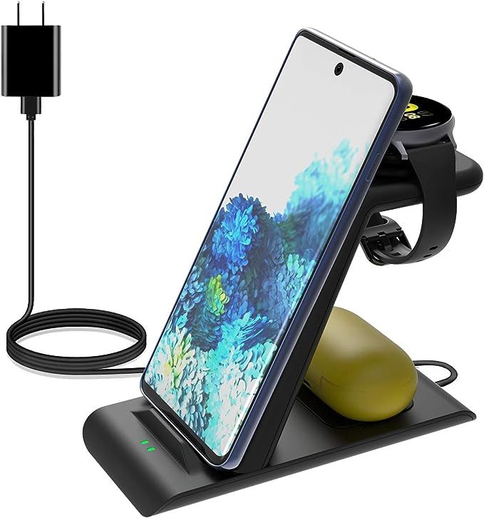 Elobeth Wireless Charging Station Compatible with Samsung Wireless Charger Galaxy Watch 3 41mm/45... | Amazon (US)