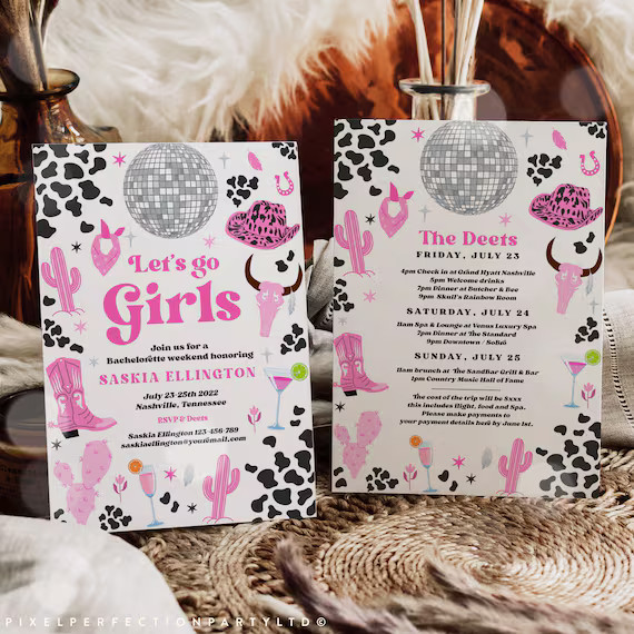 Editable Nashville Bachelorette Weekend Invitation and - Etsy | Etsy (US)