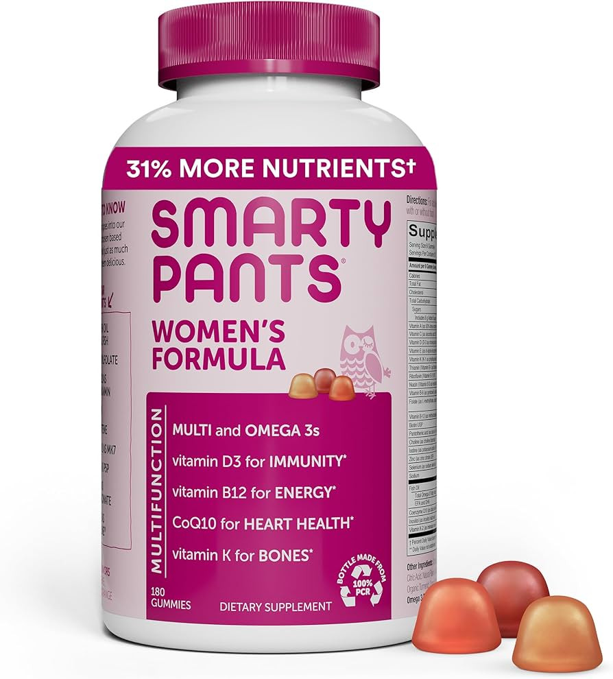 SmartyPants Women's Multivitamin Gummies: Omega 3 Fish Oil (EPA/DHA), Methylfolate, CoQ10, Vitami... | Amazon (US)