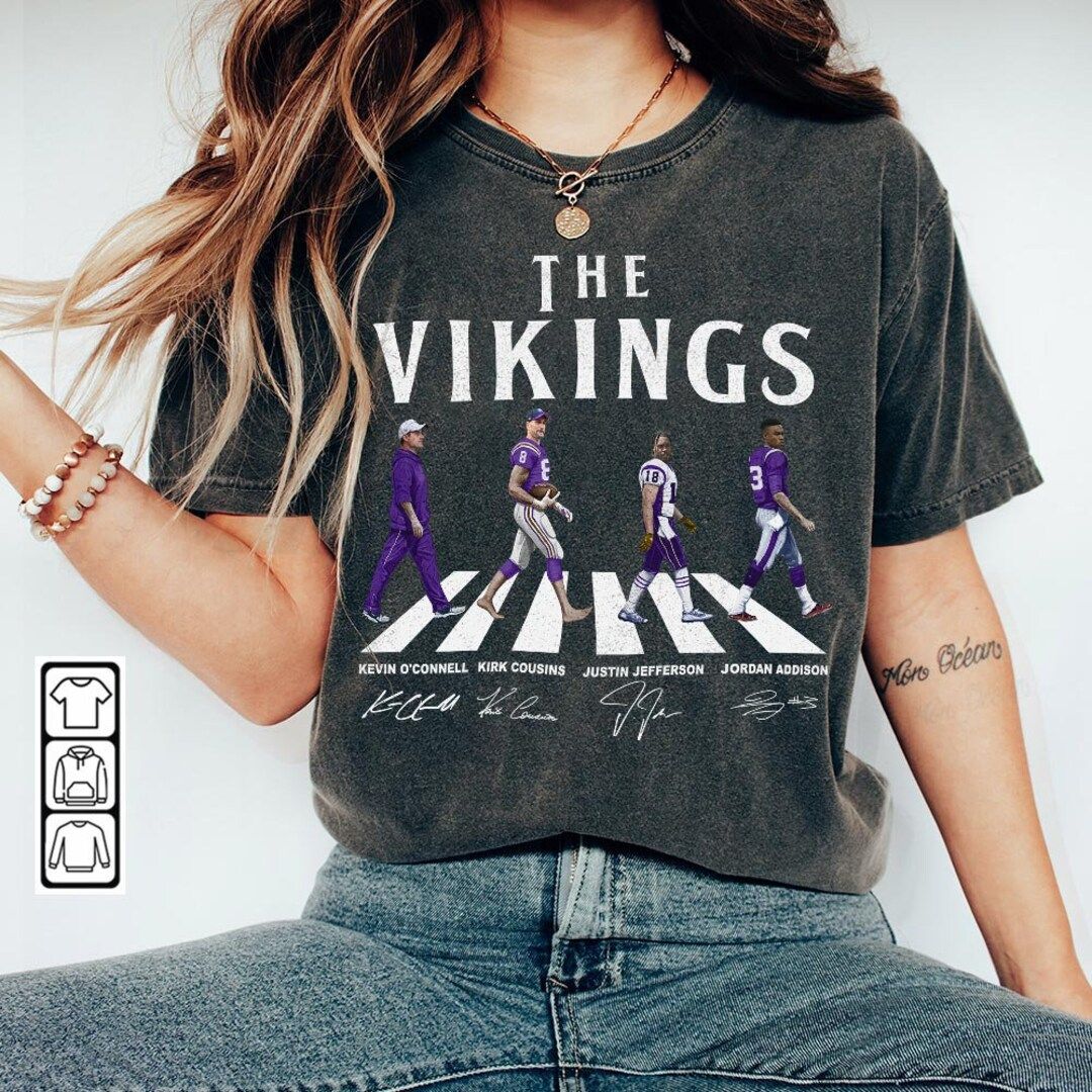 Vikings Walking Abbey Road Signatures Football Shirt Kevin - Etsy | Etsy (US)