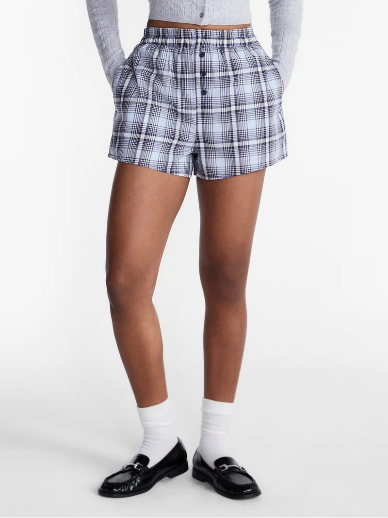 No Boundaries Cotton Boxer Shorts, 3" Inseam, Women's and Women's Plus XXS-4X | Walmart (US)