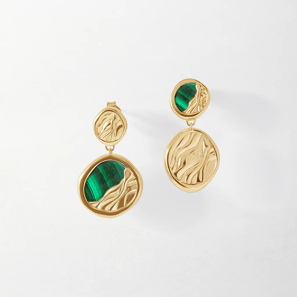 Victoria Malachite Drop Earrings | Edge of Ember Ltd