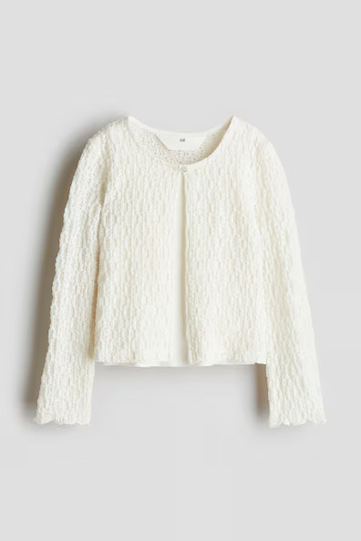 H & M - 2-piece Top and Cardigan Set - White | H&M (US + CA)
