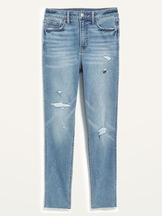 Extra High-Waisted Rockstar 360° Stretch Super Skinny Cut-Off Jeans for Women | Old Navy (US)