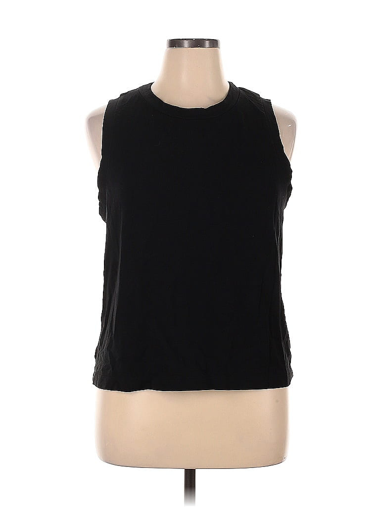 Ann Taylor LOFT Outlet Sleeveless T-Shirt: Black Tops - Size X-Large | ThredUp