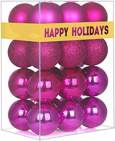 GameXcel 24Pcs Christmas Balls Ornaments for Xmas Tree - Shatterproof Christmas Tree Decorations ... | Amazon (US)