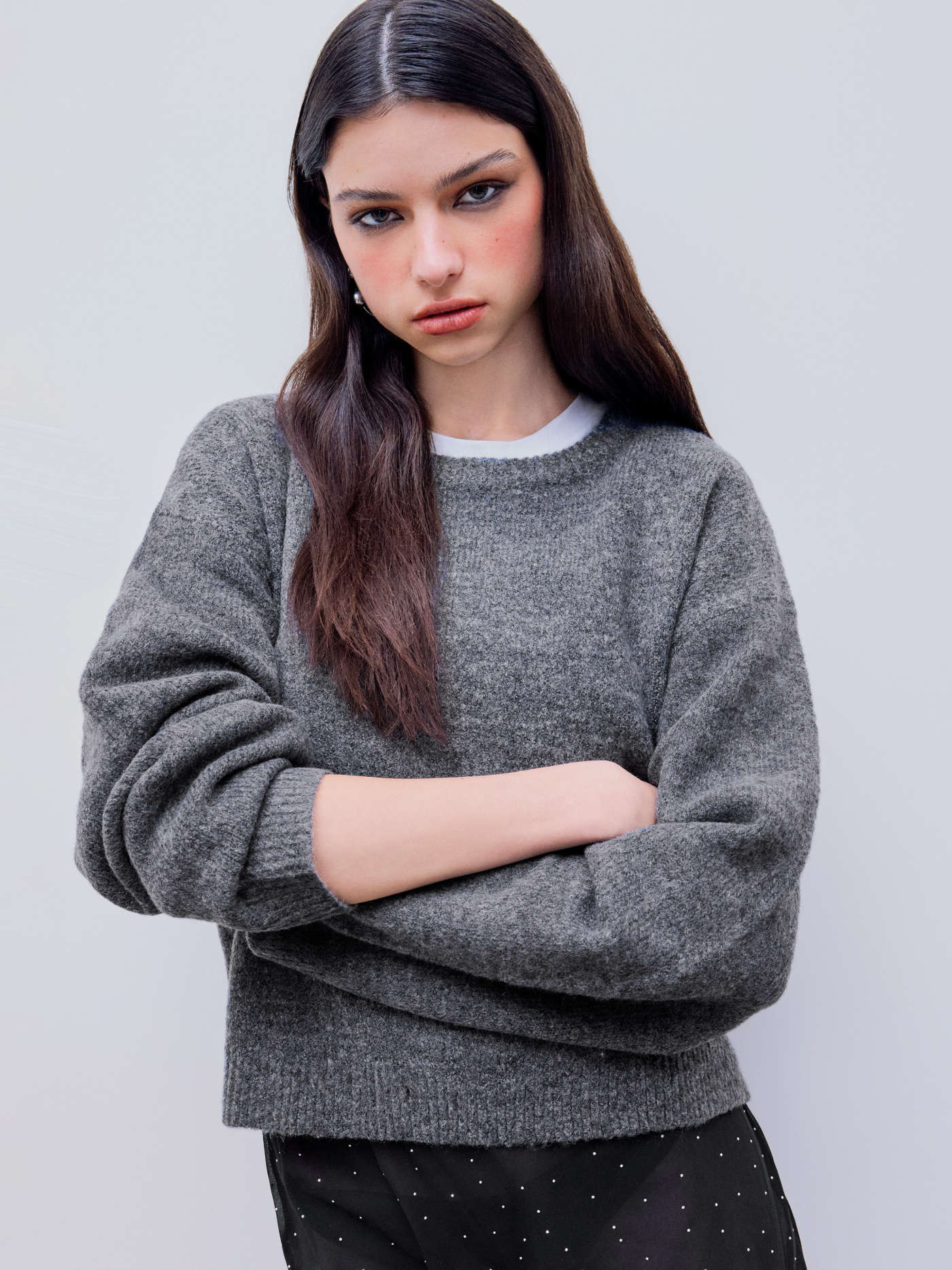 Round Neck Knitted Long Sleeve Sweater | Cider