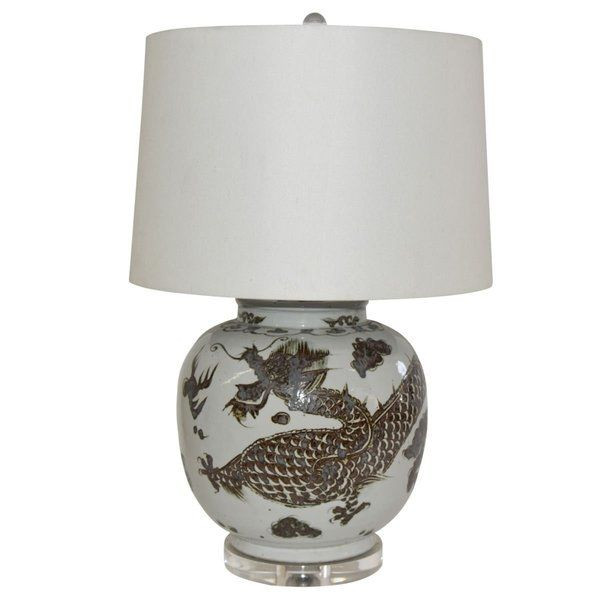 Lamp With Brown Dragon Open Top Jar | Scout & Nimble
