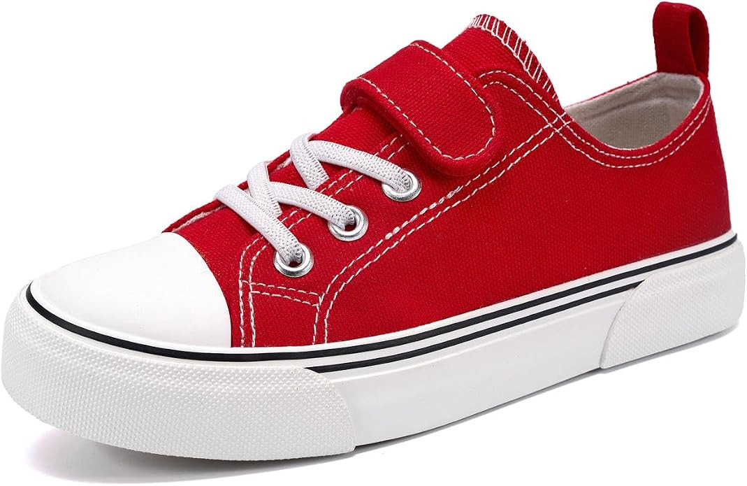Zoroadke Toddler Boys and Girls Sneakers Low Top Adjustable Strap Canvas Shoes for Kids | Amazon (US)