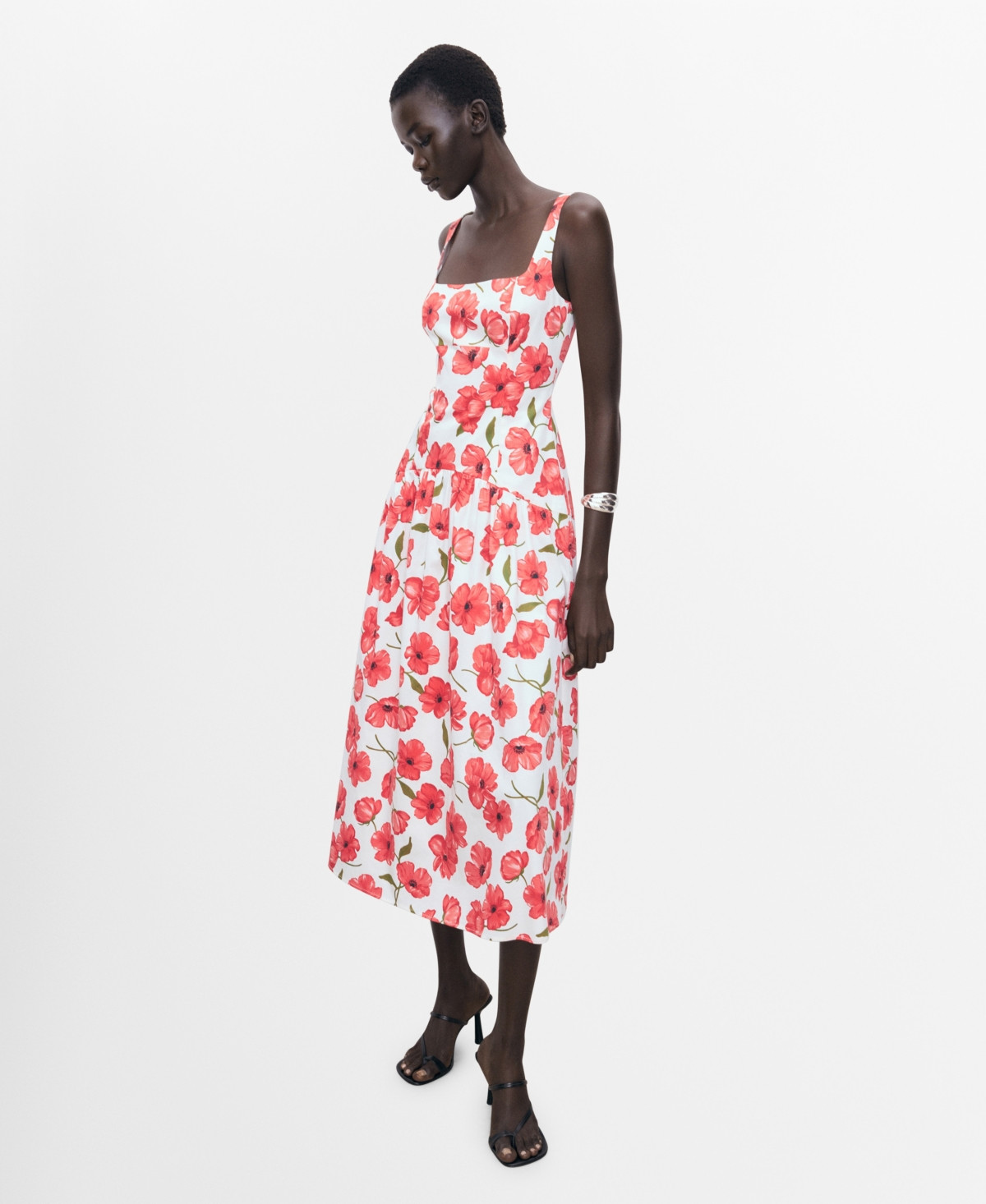 Mango Women's Flared Cotton Dress - Off White | Macy's