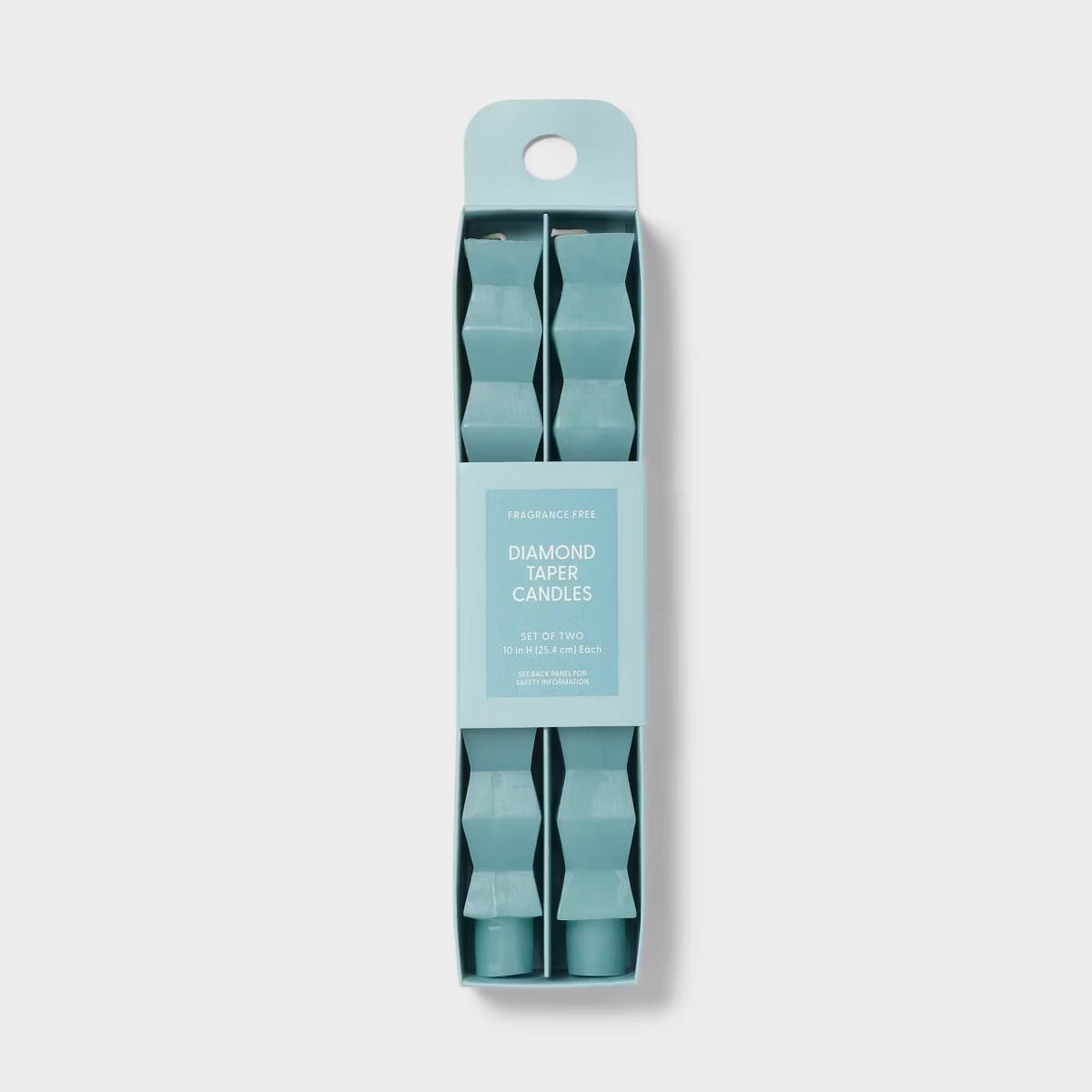 10" Diamond Shaped Aqua Blue Taper Candle Set - Room Essentials™ | Target