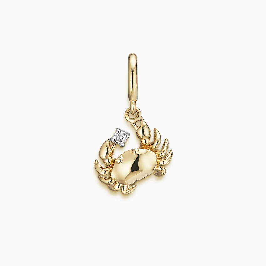 Crab Diamond Charm in 14K Yellow Gold | Brilliant Earth