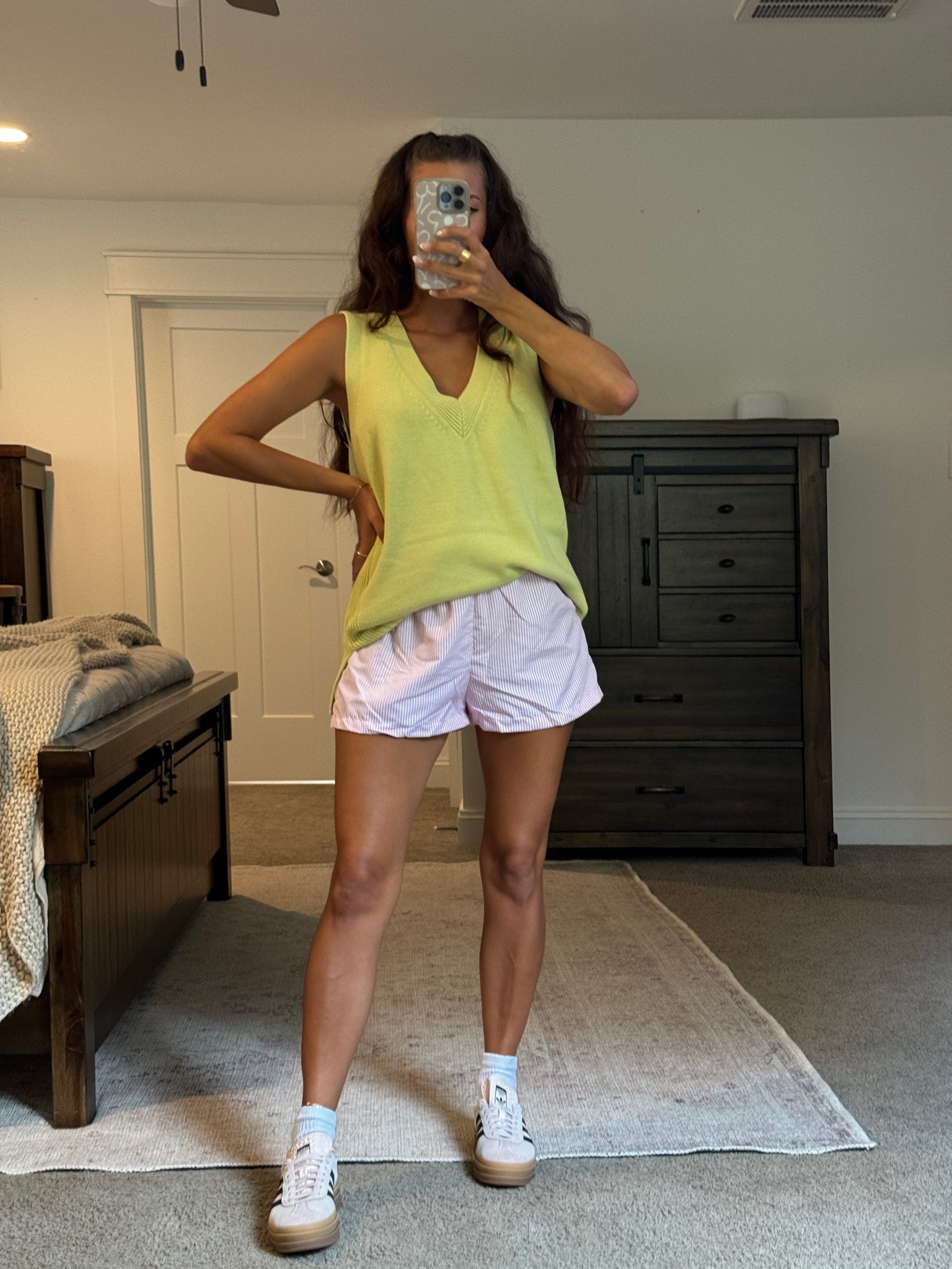 Wearing a size medium in both for oversized fit