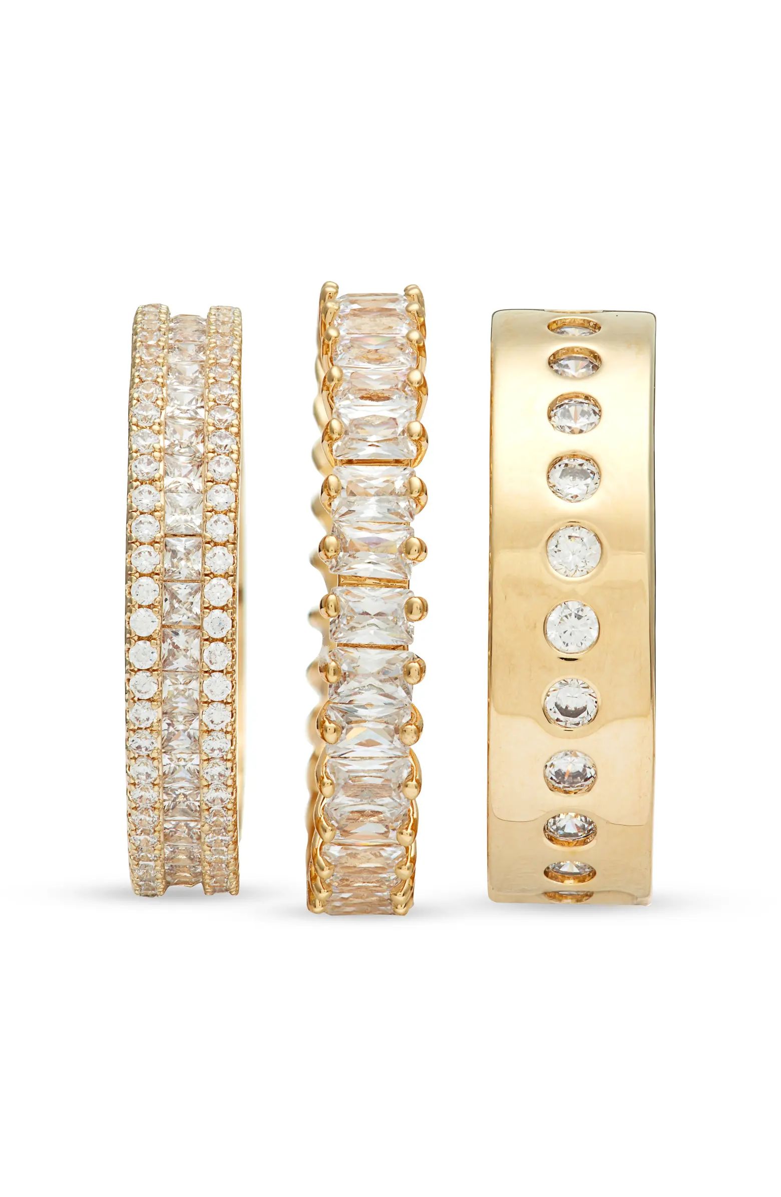 Set of 3 Cubic Zirconia Band Rings | Nordstrom