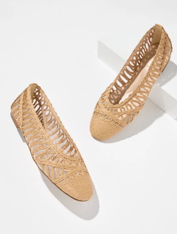 Tana Woven Cord Raffia Ballet Flats | Talbots