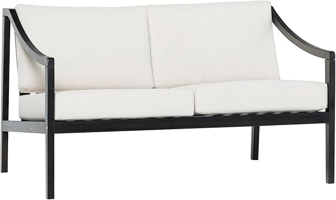 Walker Edison Modern Love Seats, 50 Inch, Black Wash | Amazon (US)